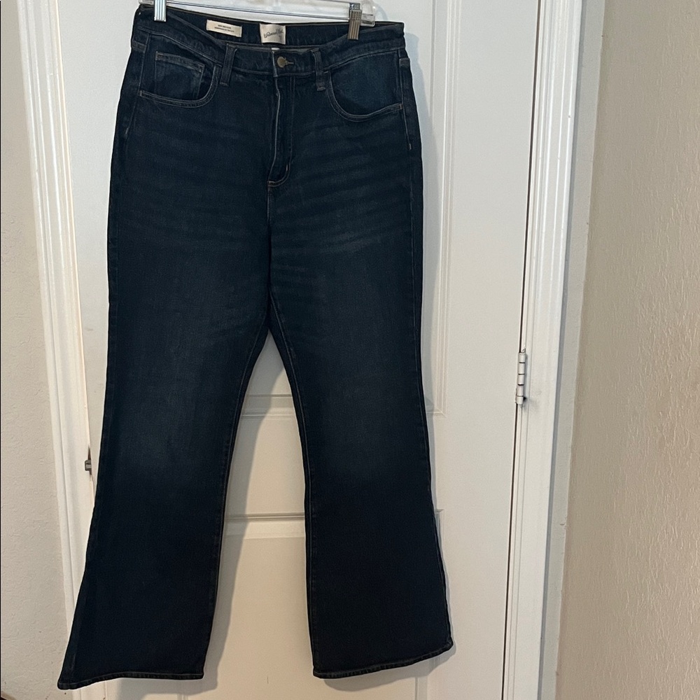 Universal Thread Dark Indigo High Rise Wide Leg Flare Jeans